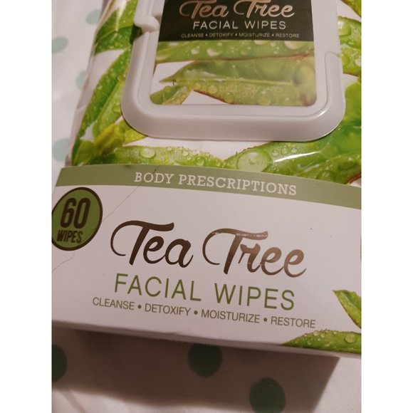 NWT! TEA TREE FACE WIPES (60ct) - Picture 2 of 5